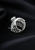 Luxe Silver Filigree Diamond Ring (Silver) RING02453 - Image 3