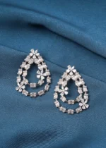 Luxurious Long Diamond-Look Earrings (Silver) EAR000719
