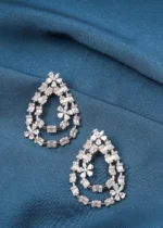 Luxurious Long Diamond-Look Earrings (Silver) EAR000719 - Image 2