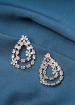 Luxurious Long Diamond-Look Earrings (Silver) EAR000719 - Image 3