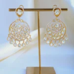 Luxurious Moissanite Polki Chandbali Earrings EAR000869