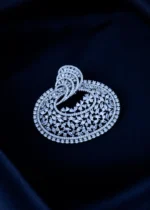 Luxury American Diamond Pendant Set (Silver) PSET01454 - Image 3