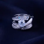 Luxury American Diamond Solitaire Band (Silver) RING02369
