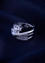 Luxury American Diamond Solitaire Band (Silver) RING02369 - Image 2