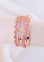 Luxury Chain Link Rose Gold Cuff (Rose Gold) BRA002366 - Image 2