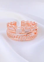 Luxury Chain Link Rose Gold Cuff (Rose Gold) BRA002366 - Image 3