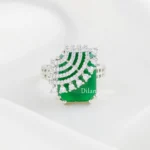 Luxury Emerald  Green Gemstone Ring (Silver) RING02429