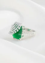 Luxury Emerald  Green Gemstone Ring (Silver) RING02429 - Image 2