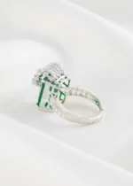 Luxury Emerald  Green Gemstone Ring (Silver) RING02429 - Image 3