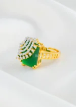 Luxury Emerald  Green Gemstone Ring (Yellow Gold) RING02427 - Image 2