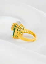 Luxury Emerald  Green Gemstone Ring (Yellow Gold) RING02427 - Image 3