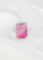 Luxury Emerald Ruby Gemstone Ring (Silver) RING02430