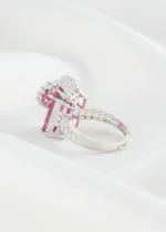 Luxury Emerald Ruby Gemstone Ring (Silver) RING02430 - Image 3