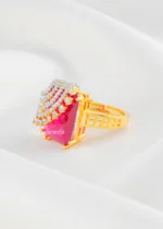 Luxury Emerald Ruby Gemstone Ring (Yellow Gold) RING02428 - Image 2