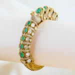 Maharaja Green color Luxe Bracelet (Yellow Gold) BRA002447