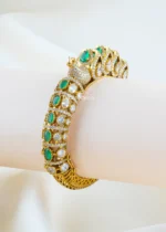Maharaja Green color Luxe Bracelet (Yellow Gold) BRA002447