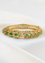 Maharaja Green color Luxe Bracelet (Yellow Gold) BRA002447 - Image 2