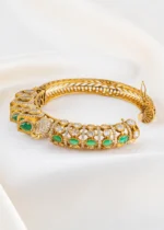 Maharaja Green color Luxe Bracelet (Yellow Gold) BRA002447 - Image 3