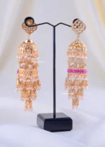 Maharani Elephant Pearl Jhumkas (Yellow Gold) EAR002195 - Image 3
