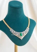 Maharani Emerald Necklace Set (Yellow Gold) NEC002604 - Image 2