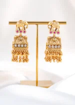 Maharani Haathi Jhumkas (Yellow Gold) EAR002519 - Image 3