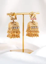 Maharani Haathi Jhumkas (Yellow Gold) EAR002519 - Image 5