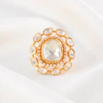 Maharani Sunburst Kundan Ring (Yellow Gold) RING02499