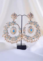 Maharani's Jadau Firoza Earrings (Yellow Gold) EAR002323