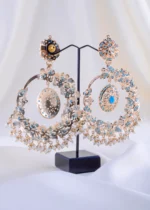Maharani's Jadau Firoza Earrings (Yellow Gold) EAR002323 - Image 3