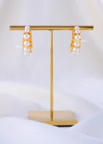 Majestic Pearl Band Hoops (Yellow Gold) EAR002240