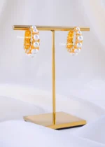 Majestic Pearl Band Hoops (Yellow Gold) EAR002240 - Image 2