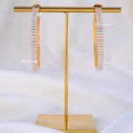 Manhattan Baguette Mega Hoops (Yellow Gold ) EAR002297