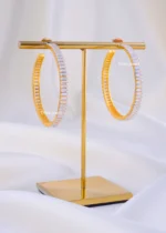 Manhattan Baguette Mega Hoops (Yellow Gold ) EAR002297 - Image 2