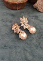 Marquise Pearl-Drop Earrings (White-Gold) EAR000029