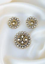 Mayur Carving Polki Pendant Set (Victorian) PSET01451
