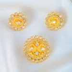 Mayur Carving Polki Pendant Set (Yellow Gold) PSET01450
