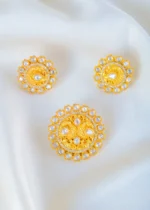 Mayur Carving Polki Pendant Set (Yellow Gold) PSET01450
