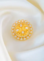 Mayur Carving Polki Pendant Set (Yellow Gold) PSET01450 - Image 2