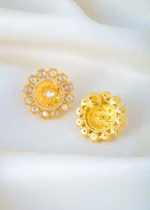 Mayur Carving Polki Pendant Set (Yellow Gold) PSET01450 - Image 3