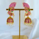 Mayur Jadau Ruby Earcuff Jhumka (Antique Gold) EAR001425