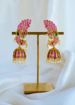 Mayur Jadau Ruby Earcuff Jhumka (Antique Gold) EAR001425