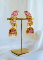 Mayur Jadau Ruby Earcuff Jhumka (Antique Gold) EAR001425 - Image 2