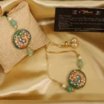Mayur Meenakari & Kundan Green Thread Rakhi & Lumba Set