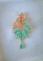 Mayur Mint Green Pendant Set (Rose Gold) PSET01341 - Image 3