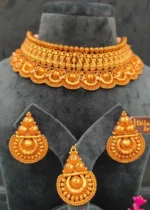 Mayur Temple Choker Set  with Mangtika- NEC04032305 - Image 2
