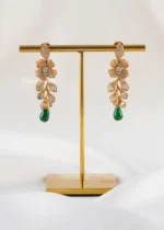 Meher Bloom Green Necklace Set (Yellow Gold) NEC002676 - Image 3