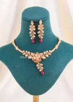 Meher Bloom Ruby Necklace Set (Yellow Gold) NEC002677