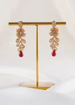 Meher Bloom Ruby Necklace Set (Yellow Gold) NEC002677 - Image 3