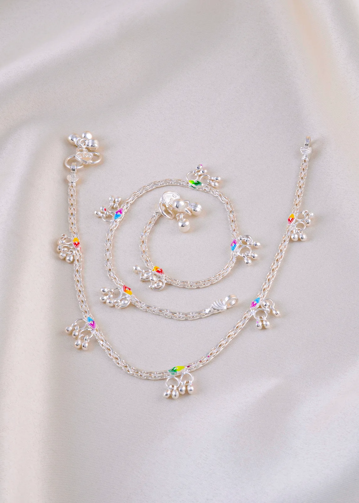 Meher-Ghungroo-Payal-Silver-ANK001840a Meher Ghungroo Payal (Silver) ANK001840 - Image 1