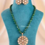 Meher Green Elegance Necklace Set (Yellow Gold) NEC002688
